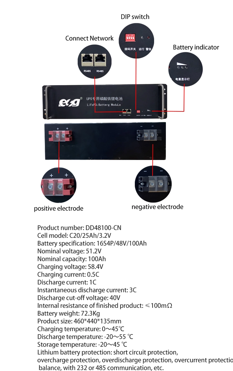 Esg Hot Selling 48V Lithium Iron Phosphate Battery 48V200ah Ion Battery Solar Energy Storage System